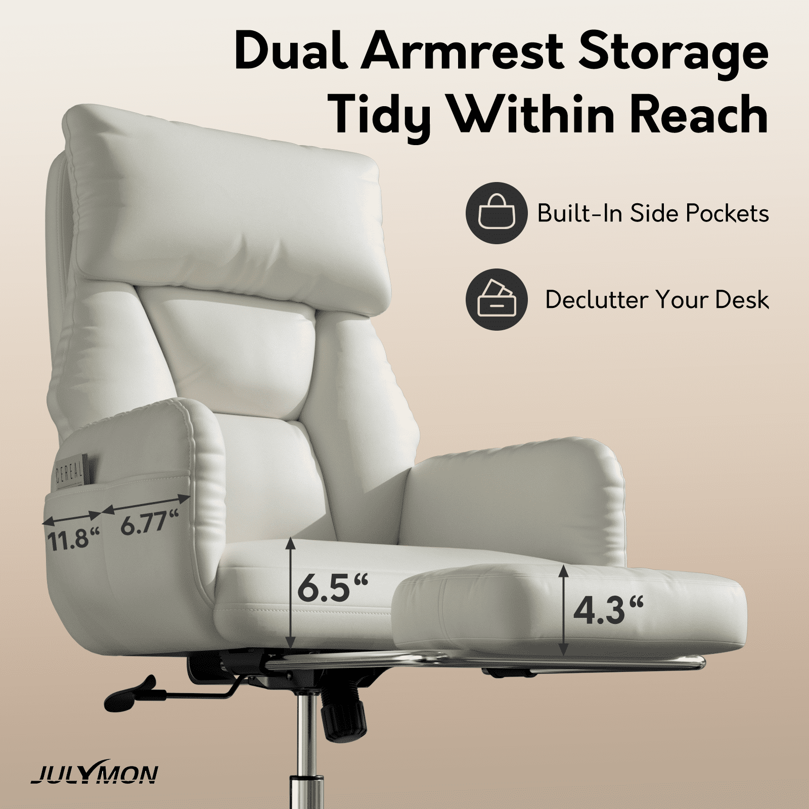 iooHug Criss Cross Office Chair, Big and Tall 500lbs High Back Faux Leather Desk Chair with Footrest, Wide Seat Cross-Legged Reclining Chair with Reversible Armrests and Lumbar Support, White