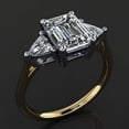 thumbnail image 3 of HeartsAndYou Trilogy Engagement Ring for Women 1.75ct Emerald Cut Moissanite 18k Yellow Gold Over Silver, 3 of 9