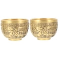 thumbnail image 4 of unbranded 2pcs Gold Brass Treasure Bowl Chinese Fortune Basin Wealth Bowl Home Desktop Decor, 4 of 8