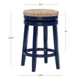 thumbnail image 5 of Linon Maya 25" Round Swivel Counter Stool with Seagrass Seat in Navy Blue Wood, 5 of 10