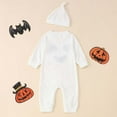 thumbnail image 4 of FYDUU Adorable Print Boys Romper Halloween Baby Jumpsuit Long Sleeve Outfit With Hat For Toddler Cute Kids Clothes 0-3 Months, 4 of 7
