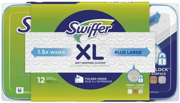 Swiffer Sweeper XL Wet Pad Refills, Open Window Fresh, 12 Ct (Pack of 2)