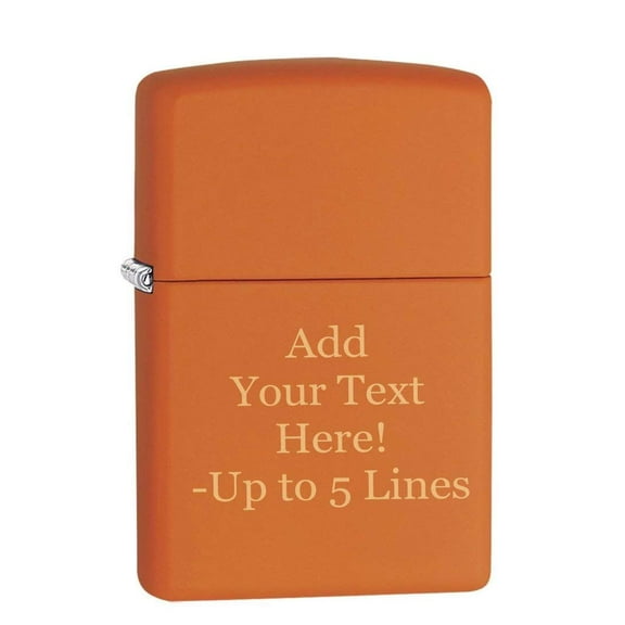 Zippo Lighter - Personalized Customized Message Engraved Matte Colors Windproof Lighter (Orange) #231