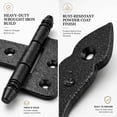 thumbnail image 3 of Renovators Supply Shed Door Hinge 5" Black Wrought Iron Antique Style Decorative Flush Mount Cast Iron Barn Door Shed Hinge w/Hardware Pack of 4, 3 of 5