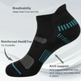 thumbnail image 2 of Loritta  6 Pairs Socks for Men Ankle Athletic Mens Running Socks Cushioned Black Low Cut Size 12-16, 2 of 6