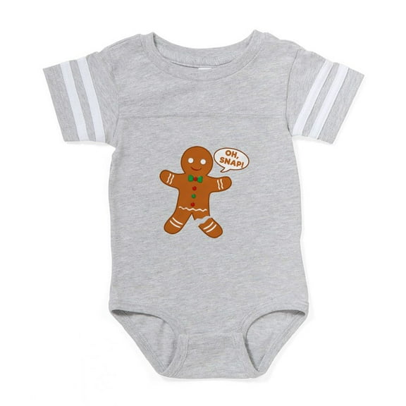 CafePress - Oh Snap Gingerbread Man - Cute Infant Baby Football Bodysuit