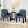 thumbnail image 7 of Noble House Pale Contemporary Fabric Dining Chairs, Set of 2, Navy Blue, 7 of 7