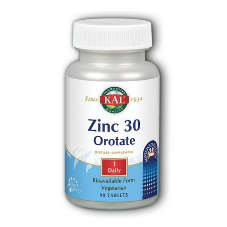 Zinc Orotate Sustained Release 30 mg Kal 90 Tabs (Best Zinc Orotate Supplement)
