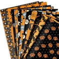 thumbnail image 6 of Gift Wrap Paper, Halloween Wrapping Paper Roll, Black Gift Wrapping Paper, Halloween Pumpkin Decorations, 28X20 Inch Spooky Haunted House and Bat Print Wrapping Paper for Gift, 6 of 7