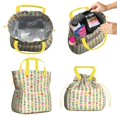 thumbnail image 2 of Pioneer Flower Drawstring Lunch Bag Women - Drawstring Lunch Bag Insulated for Work Office - Stain-Resistant Large Lunchbags for Women with Multi-Pockets, 2 of 6