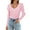 Deep Pink, variant on Zeagoo Womens Puff Long Sleeve Tops V Neck Pullover Sweaters Soft Slim Fit Solid Color Rib Knit Tops