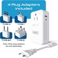 thumbnail image 2 of Ceptics 200W Step Down Voltage Converter - 220v to 110v Voltage Converter for Curling Iron, Straightener, Charger – USB-A & C Fast Charging – Type C Power Cord with A, G, I, E/F Plugs Included, 2 of 9