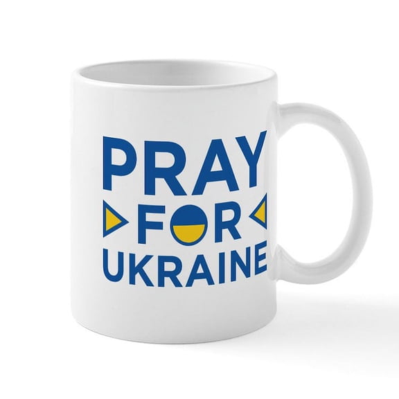 CafePress - Pray For Ukraine - 11 oz Ceramic Mug - Novelty Coffee Tea Cup