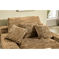 thumbnail image 7 of DEALTOPS Oversized Corduroy Chaise Lounge Sofa, 75.2" Upholstered Couch with Pillows for Living Room & Bedroom, Brown, 7 of 7