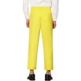 thumbnail image 3 of INSPIRE CHIC Men's Cropped Pants Slim Fit Flat Front Ankle-Length Dress Pants 32 Light Yellow, 3 of 4