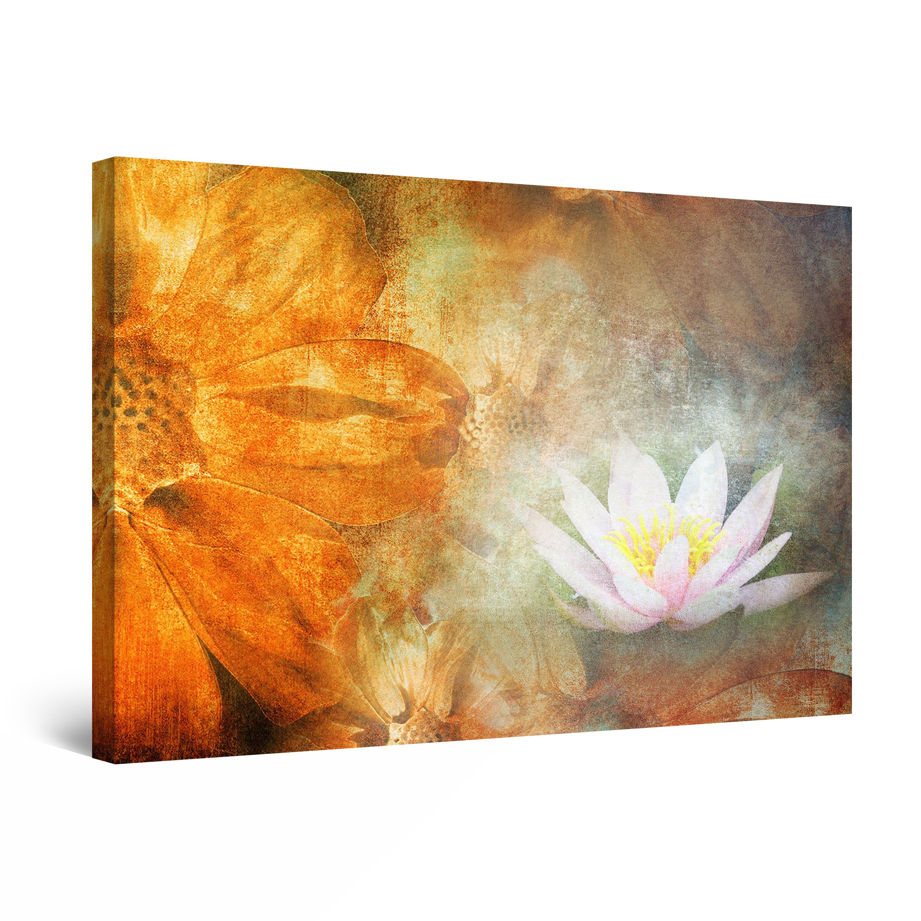 Startonight Canvas Wall Art White Lily Flowers, Framed Wall Decor 24" x