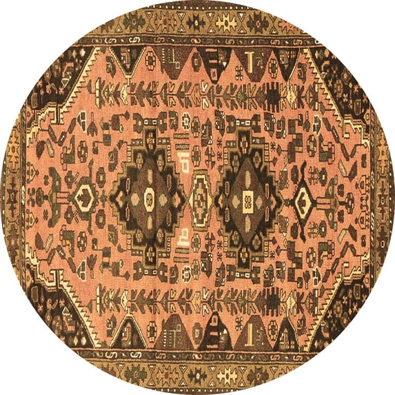 Ahgly Company Indoor Round Persian Brown Traditional Area Rugs, 8' Round