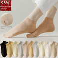 thumbnail image 1 of Calcetines náuticos de algodón 95 % para primavera y verano, calcetines de mujer de algodón puro, calcetines de tubo cortos de algodón peinado de color liso, calcetines de mujer, 1 of 5