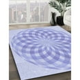 thumbnail image 2 of Ahgly Company Indoor Round Patterned Heavenly Blue Area Rugs, 4' Round, 2 of 6