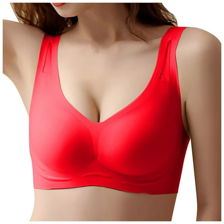 eileial Women s Underwire Bra Minimizer Lace Floral Bra Unlined Unpadded Plus Size Full Coverage Bra Red XL