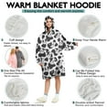 thumbnail image 5 of Wearable Oversized Blanket,Black White Cow Pattern Wearable Blanket Hoodie for Adults,Cozy Hooded Blankets with Super Pockets,Super Warm Fuzzy Pullover for Women & Men, 5 of 6
