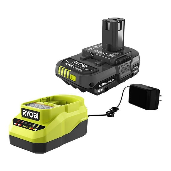 ONE  18V Lithium-Ion 2.0 Ah Compact Battery and Charger Starter Kit