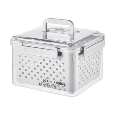 Contenedor organizador para almacenar frutas y verduras en el refrigerador, ideal para mantener productos frescos, como lechuga, carne y frutas. L