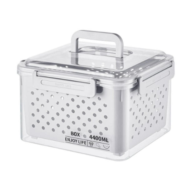 Contenedor de almacenamiento de frutas, organizador para refrigerador, recipiente apilable para mantener la frescura. L
