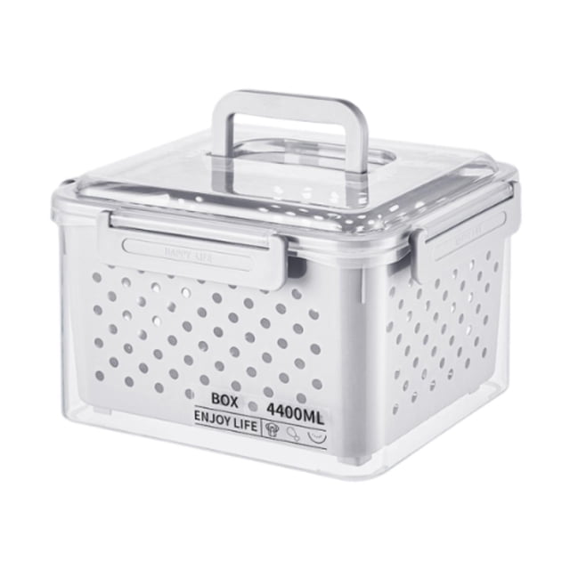 Contenedor de almacenamiento de frutas, organizador para refrigerador, apilable, a prueba de fugas, de ventilación, contenedor ahorrador de L