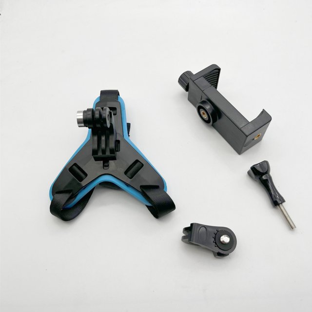 Soporte de mentón para casco de motocicleta, correa fija para mentón de casco para cámara deportiva GoPro y teléfono móvil