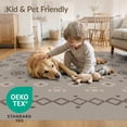 thumbnail image 4 of ODIKA 4'x6' Brown Geometric Design Washable Area Rug Intricate Natural Mist Pattern Motif Non-Slip, Chair-Friendly, Flatwoven for Home Office, Under Desk, 4 of 7