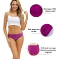 thumbnail image 2 of Charmo Women's Cotton Underwear Soft Stretch Hipster Panties Packs of 5, 2 of 6
