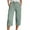 Light Green, variant on Cargo Capri Pants for Women High Waisted Relaxed Fit Elastic Knit Waist Casual Capris Trousers Cropped Pants Army Green L