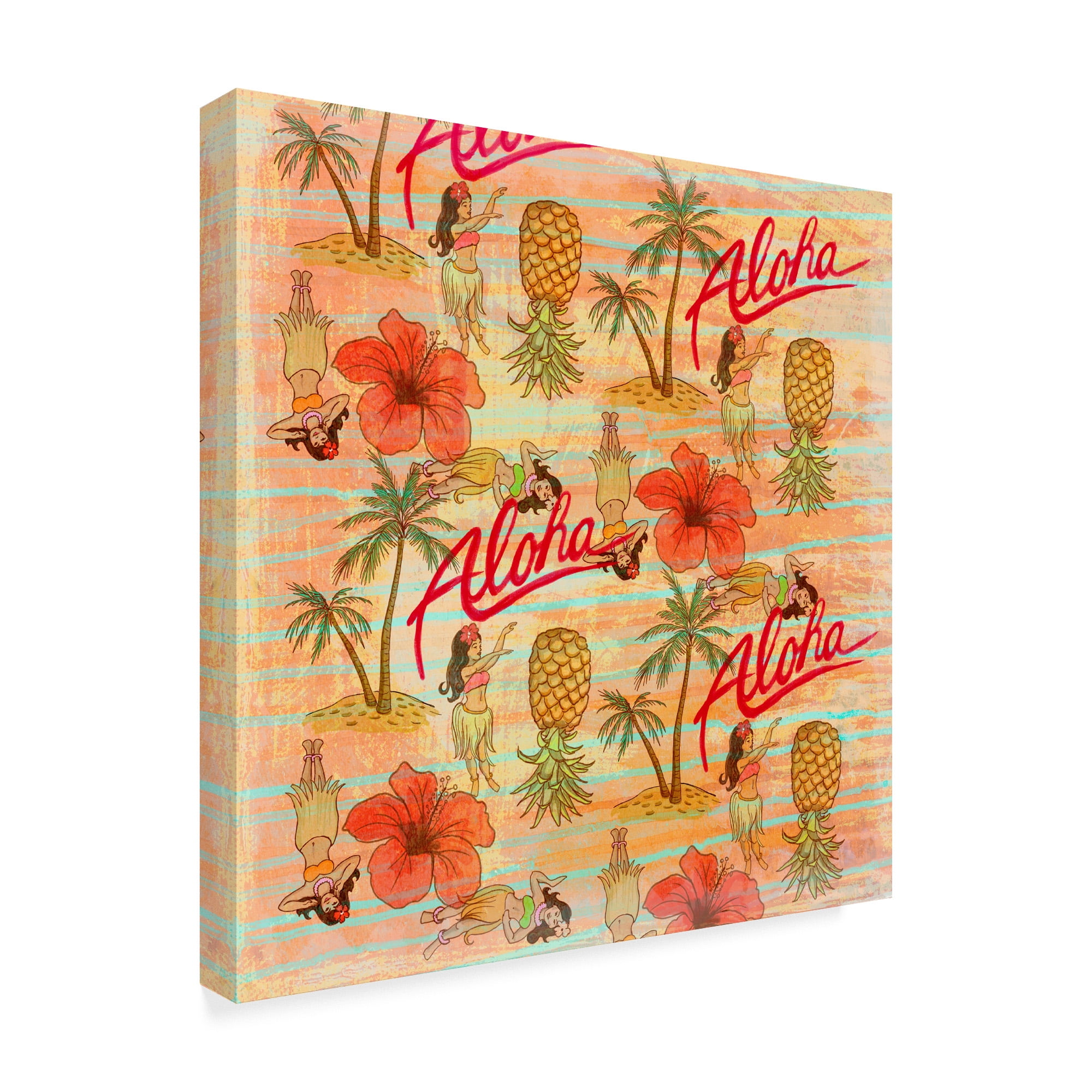 Trademark Fine Art 'Aloha Hulas Pattern' Canvas Art by Art Licensing Studio