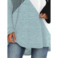 thumbnail image 4 of DYMADE Women Colorblock Printed Round Neck Medium Length Long Sleeve Loose T-shirt, 4 of 4