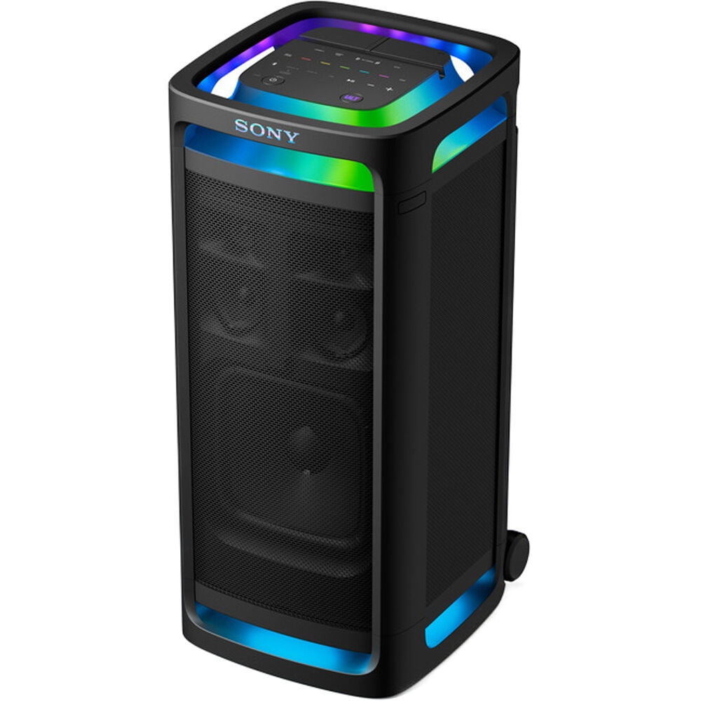 Sony SRSULT900 ULT Tower 9 Bluetooth Karaoke Party Speaker with Carrying Handle and Wheels Bundle with Sony ULT POWER SOUND series ULT MIC Wireless Microphone (2 Mics, 1 Receiver)