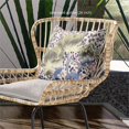 thumbnail image 3 of Amrita Sen Three Roses with Butterfly Indoor/Outdoor Pillow with Removable Cover in Muted Yellow Blue Peach18x18, 3 of 5