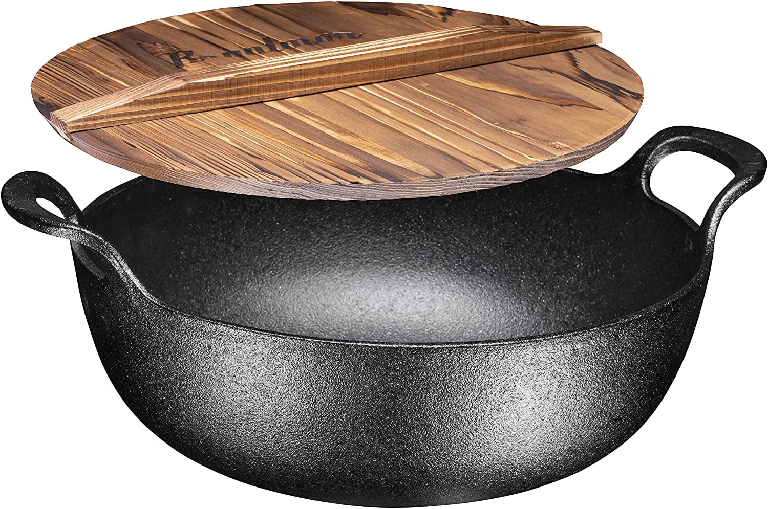 Bruntmor | Enameled Cast Iron Balti Dish With Wide Loop Handles 3 Quart Fire