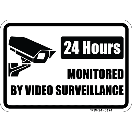 24 Hour Video Surveillance and Monitoring Sign, 10