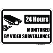24 Hour Video Surveillance and Monitoring Sign, 10"x 7" commercial grade aluminum with pre-drilled holes