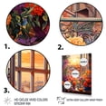thumbnail image 3 of Designart "Sunset Florals through Italian Windows II" Floral Framed Wall Art - Traditional Orange Window Living Room Framed Canvas Art, 3 of 6