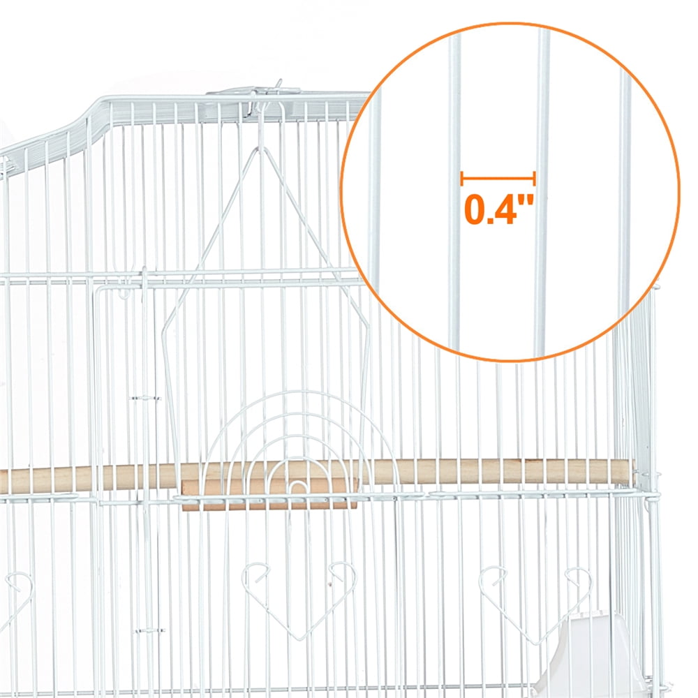 Yaheetech 64"H Open Top Metal Bird Cage Large Parrot Cage w/ Double Doors & Rolling Stand for Budgie Parrot Canary Cockatiel, White