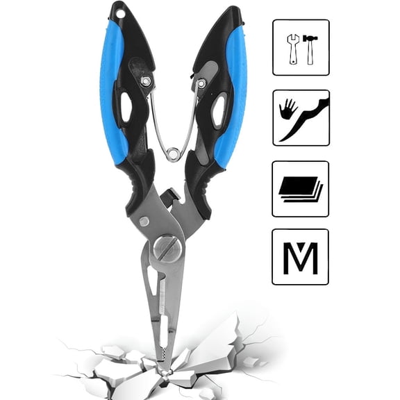 Fishing Scissors,Fishing Pliers,HENG JIA Stainless Steel Fishing Pliers Multi-tool Scissors Hook Removal Disgorger Line Cutter
