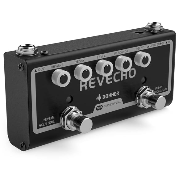 Pedal Reverb Delay Donner Revecho 2 en 1 para guitarra eléctrica