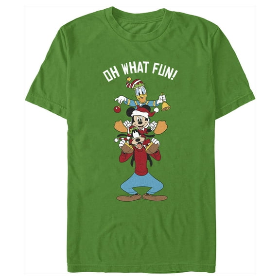 Men's Mickey & Friends Oh What Fun Graphic Tee Kelly Green 3X Large
