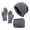 Grey, variant on Diamond Knit Ear Warmer Hat Scarf Touch Screen Glove 3-Piece Sets,Winter Solid Wool Thermal Wind Resistant,Cold Block Head Neck Hand Matching Suit,Thick Lined Anti Freeze Ski Cycling,Black