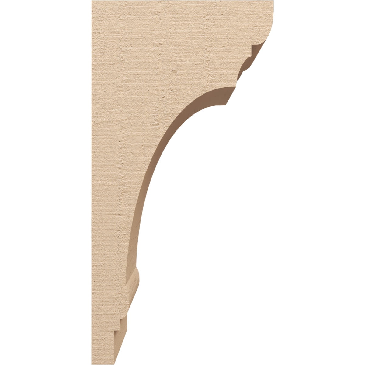 12"W x 12"D x 24"H Wide Hughes Rough Cedar Woodgrain TimberThane Corbel, Primed Tan