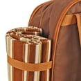 thumbnail image 6 of Picnic Backpack Kit - Set for 4 Person With Cooler Compartment, Detachable Bottle/Wine Holder, Fleece Blanket, Plates and Flatware Cutlery Set (Plaid Tartan - Brown), 6 of 7