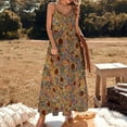 thumbnail image 2 of Robe Sans Manches Motif Tournesol Élégante Ensembles pour Femmes Robe pour Femmes Été, 2 of 4