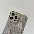 thumbnail image 2 of Designed for iPhone Case,Luxury Electroplated 3D Butterfly with Hand Bracelet Shockproof Protective Cover Phone Case (iPhone 14 Plus,Grey), 2 of 5